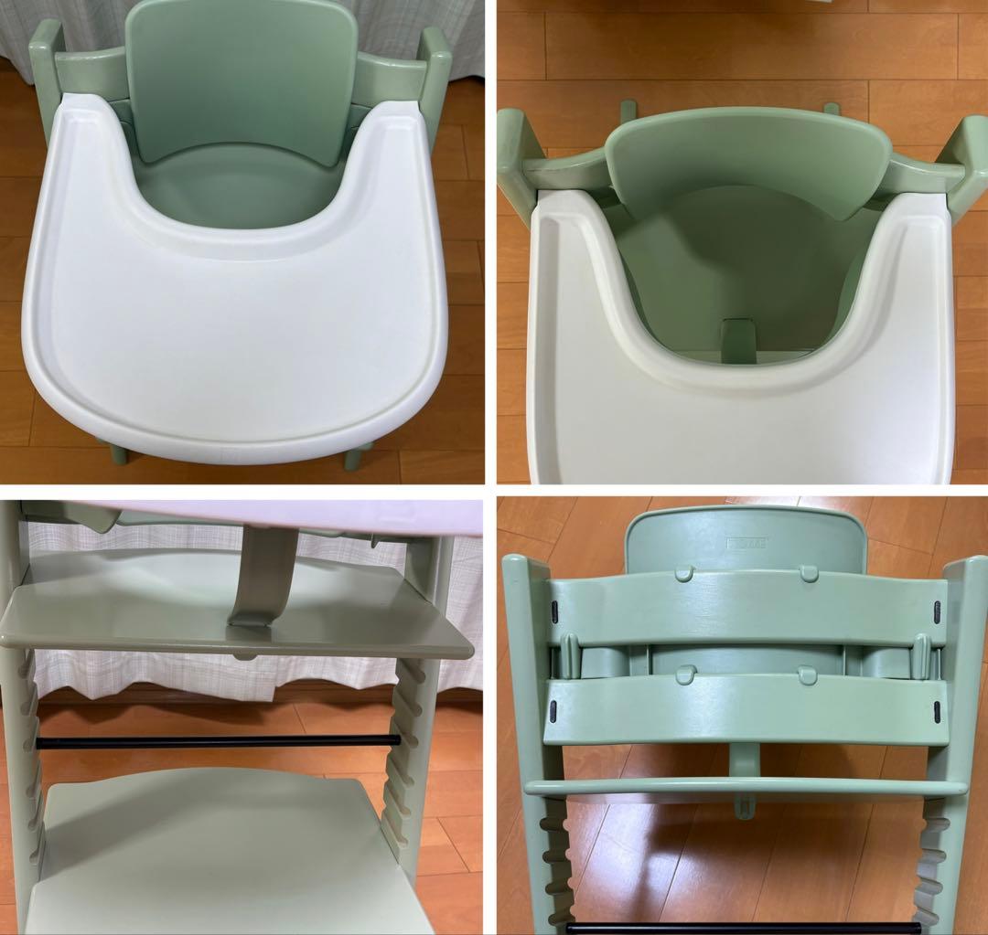 STOKKE ストッケ トリップトラップ モスグリーン　ベビーセット付 S/N6