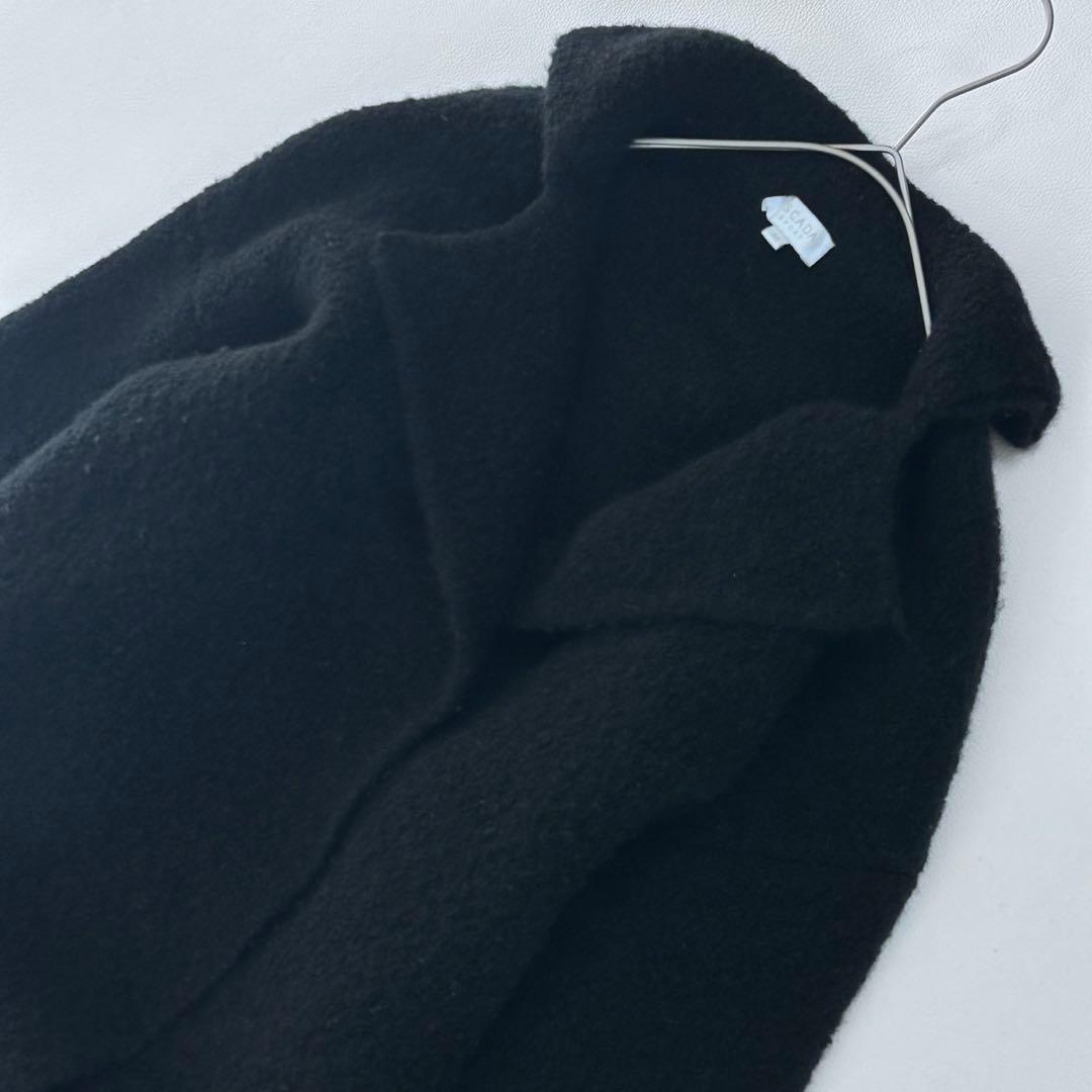 美品✨エスカーダ ベルテッドコート ニットコート ブラック