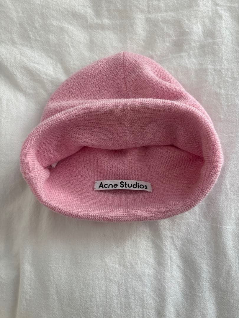 帽子 ACNE STUDIOS LOGO BEANIE - LIGHT PINK