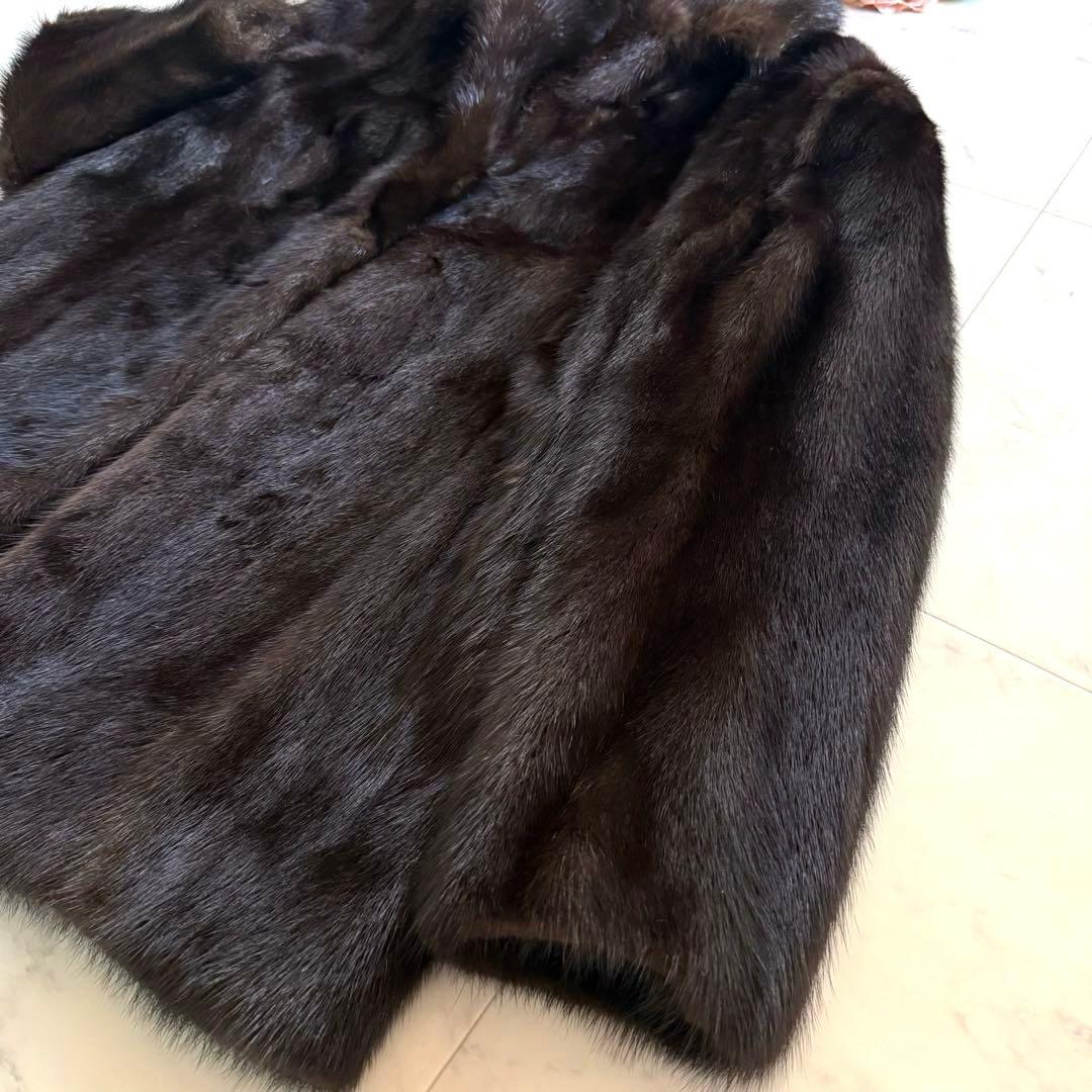 マホガニーミンク ハーフ ファーコート リアルファー 毛皮 毛並◎ なめし柔らか