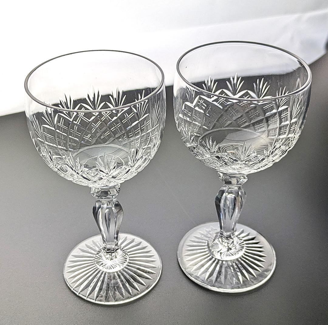 夫婦の語らいに★2個セット★オールド バカラ クリスタルワイングラス フランス