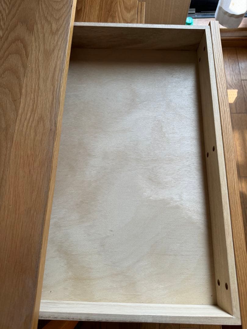 TH。無印良品　無垢材デスク(引き出し付き)オーク材
