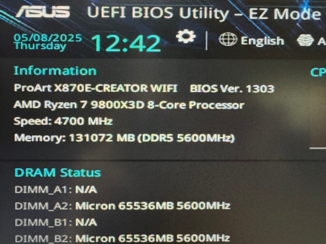 AMD Ryzen 7 9800X3D 動作確認済み