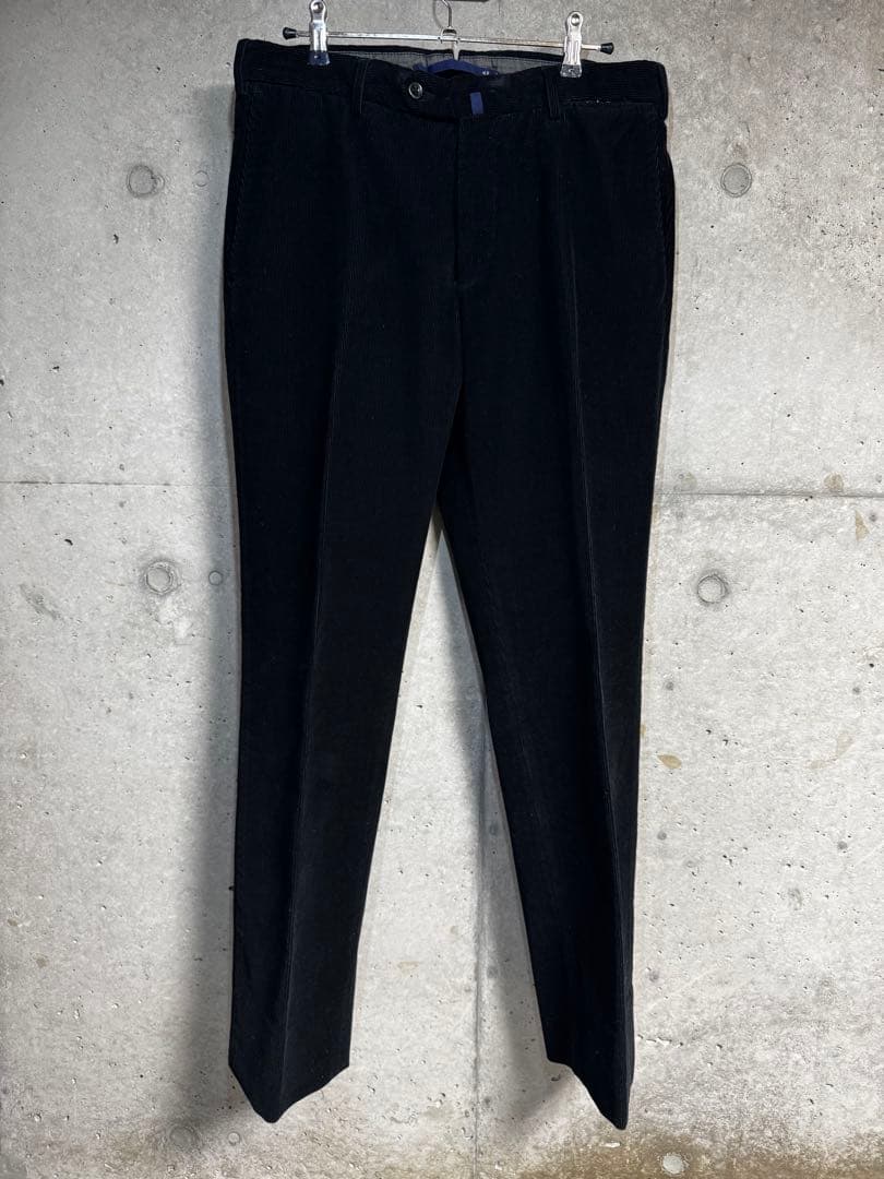 INCOTEX インコテックス48 黒 コーデュロイ スラックス