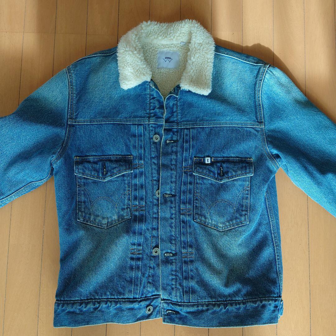 EDWIN デニムジャケット ボア襟付き