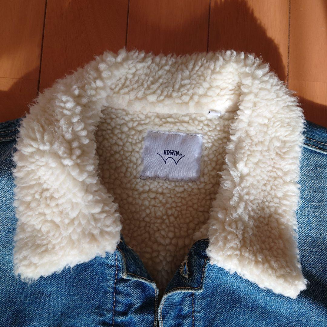 EDWIN デニムジャケット ボア襟付き