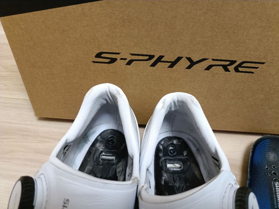 Shimano S-PHYRE ホワイト ロードバイクシューズ 39 WIDE