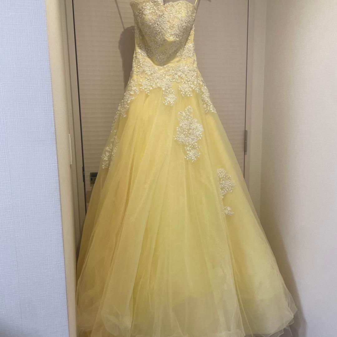TAKAMI BRIDAL カラードレス　イエローカミール　チュールドレス