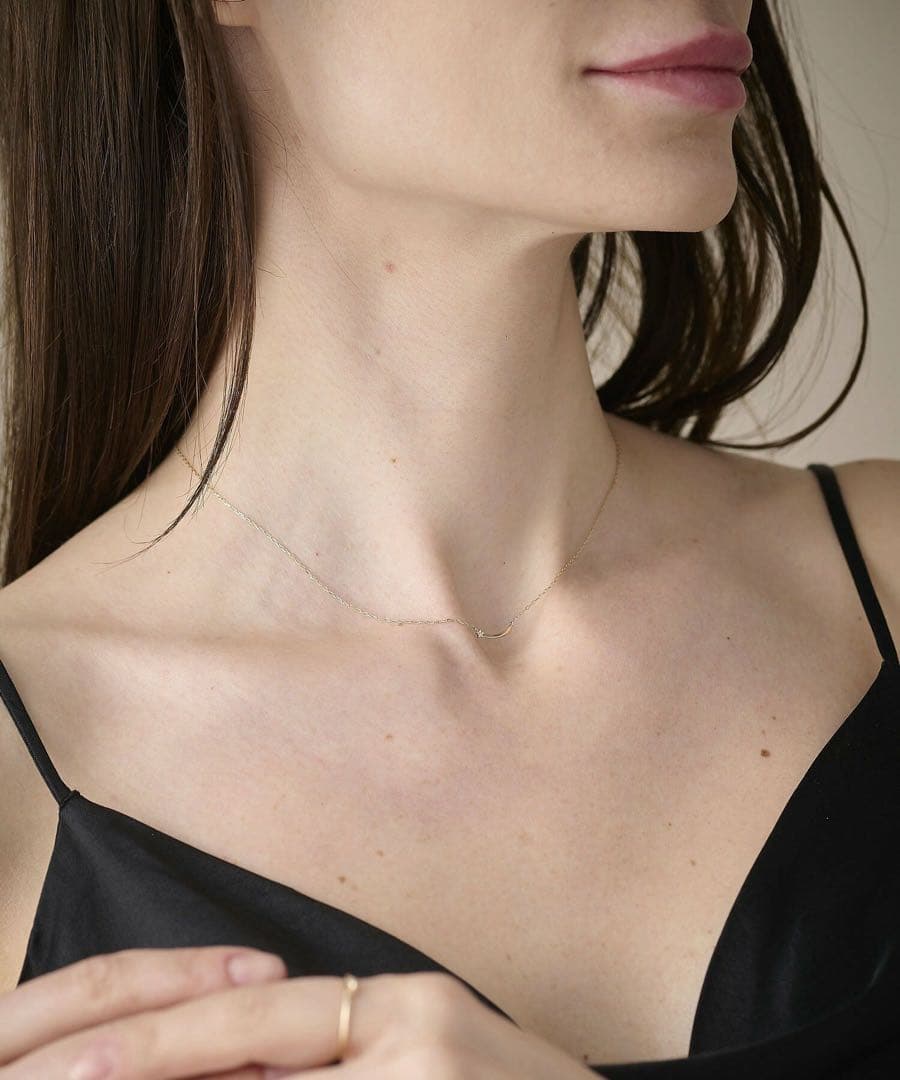 ete ゴールド シンプルカーブネックレス