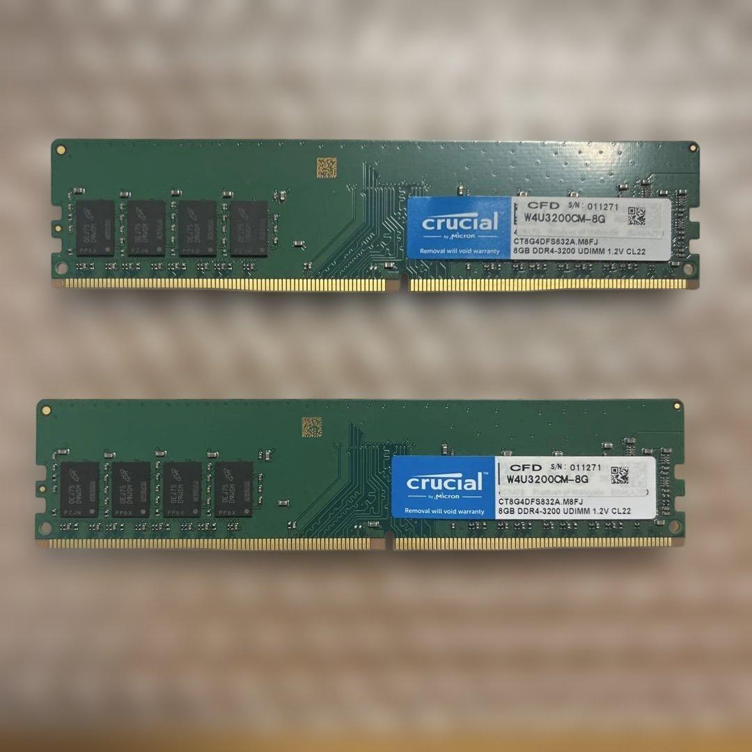Crucial CFD DDR4-3200 16GB（8GB×2）