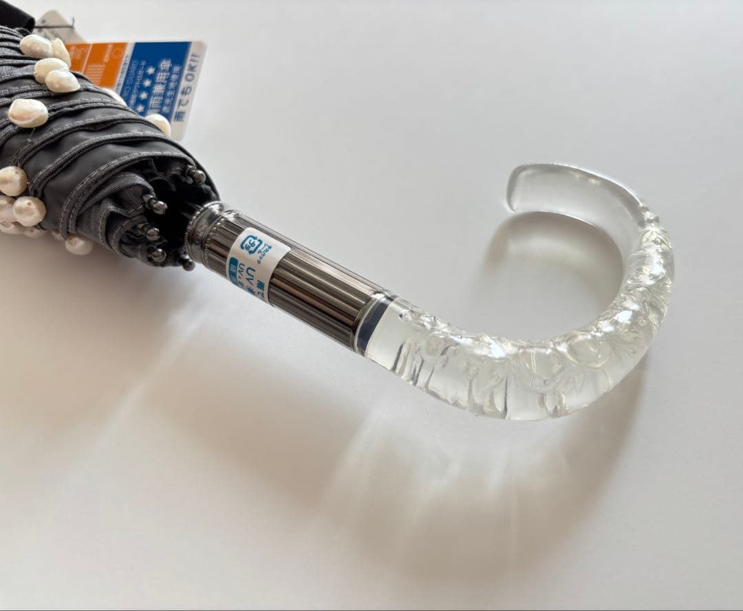 【新品】ジルスチュアート　日傘　ランダムパール付き　晴雨兼用傘　折りたたみ傘