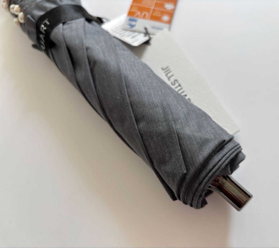 【新品】ジルスチュアート　日傘　ランダムパール付き　晴雨兼用傘　折りたたみ傘