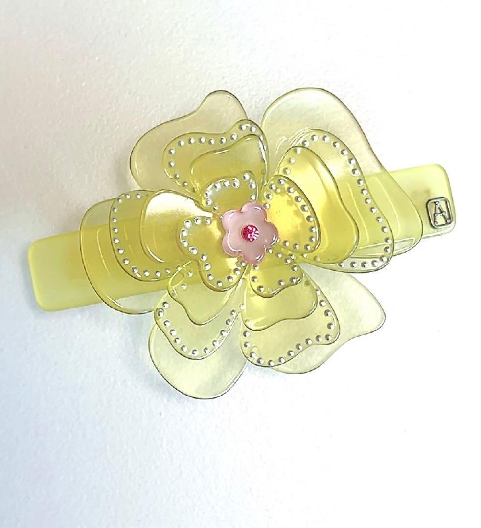 アレクサンドルドゥパリ　バレッタ　花　グリーン　春　レア　かわいい♡