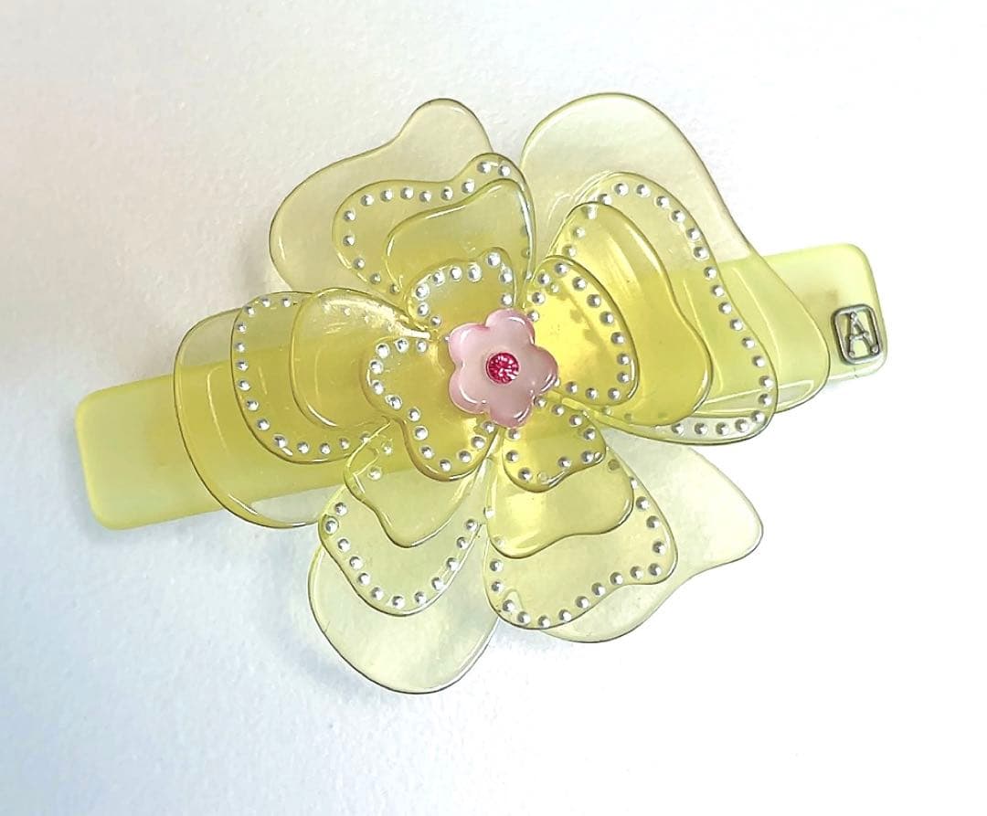 アレクサンドルドゥパリ　バレッタ　花　グリーン　春　レア　かわいい♡