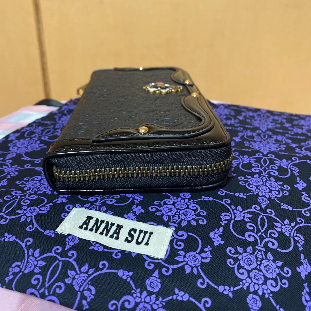 新品　アナスイ　セルパン　ラウンドジップ　ブラック　長財布