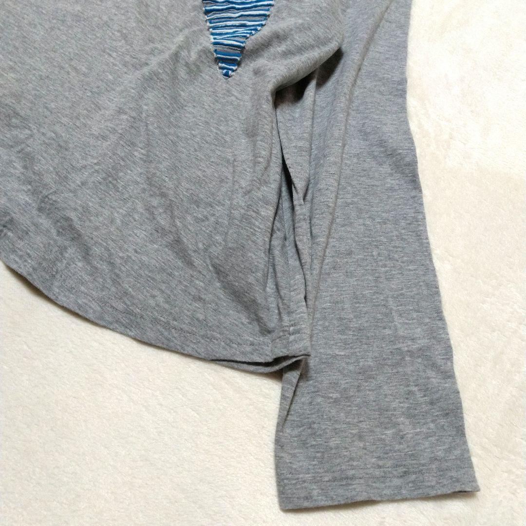 美品　慈雨　刺繍　長袖　カットソー　グレー　センソユニコ