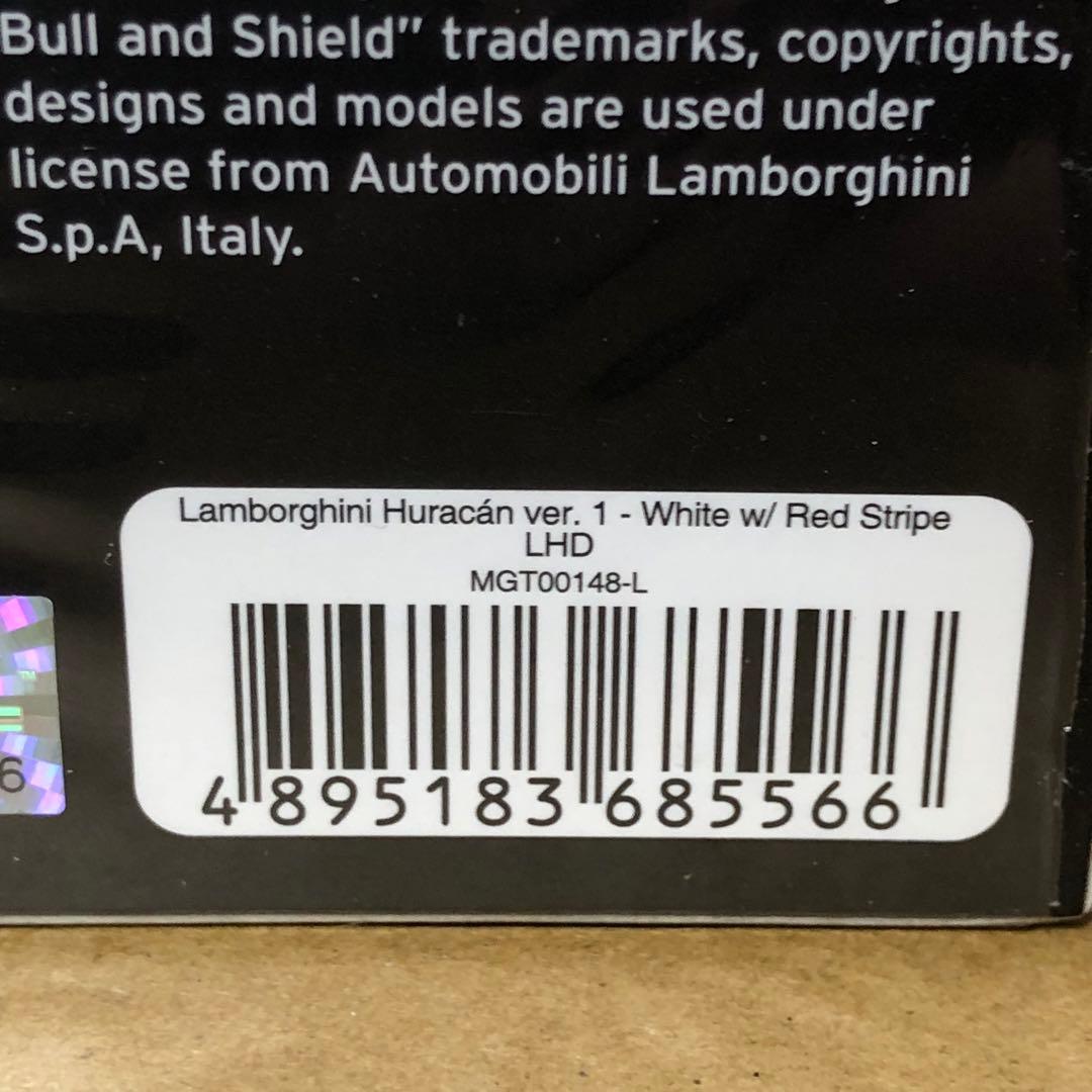 ミニGT　LBWK　ランボルギーニ ウラカン　ホワイト / レッド ストライプ