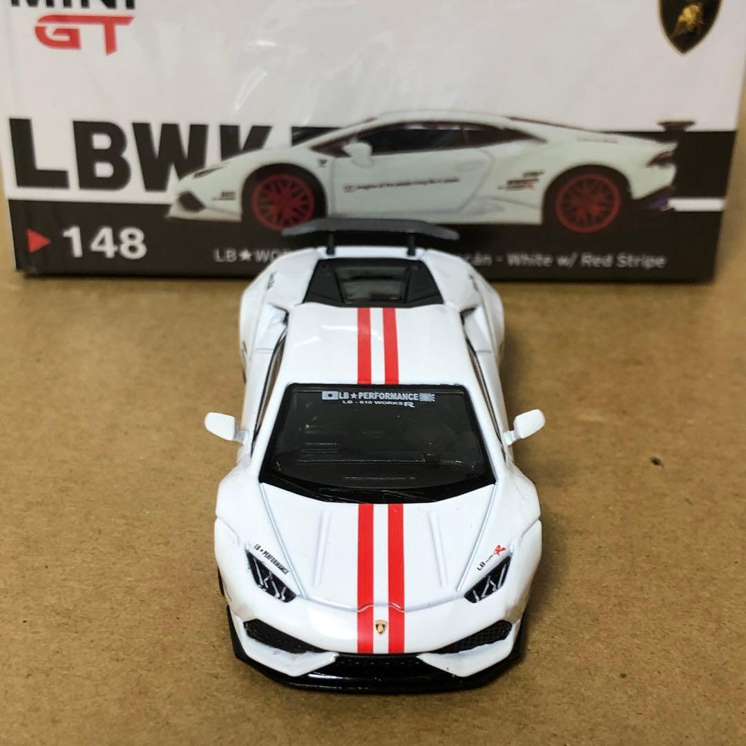 ミニGT　LBWK　ランボルギーニ ウラカン　ホワイト / レッド ストライプ