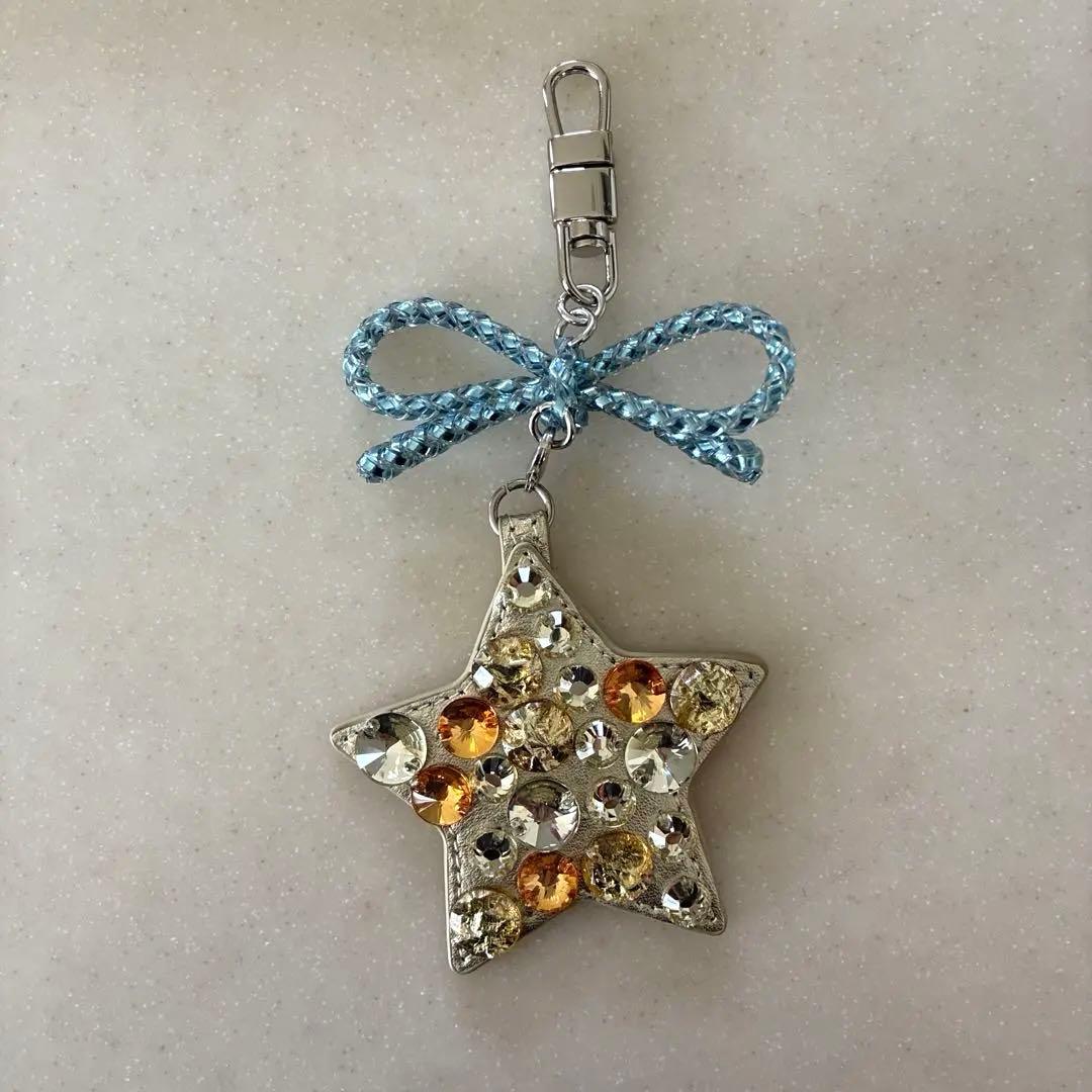 【美品】ANTEPRIMA 星型チャーム ラ ミア シェルタ ブルーシルバー
