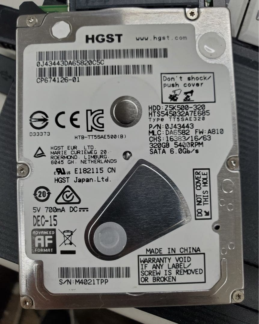 ノート用⭐︎HTS545032A7E685 日立320GB 100枚セット