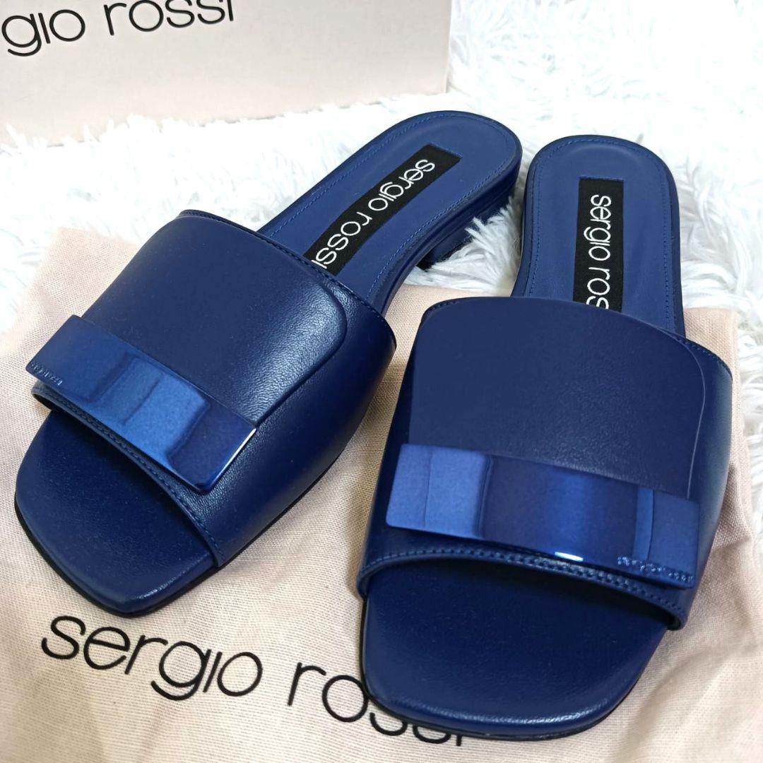 新品未使用✨セルジオロッシ sr1 ブルー 35.5 フラット サンダル