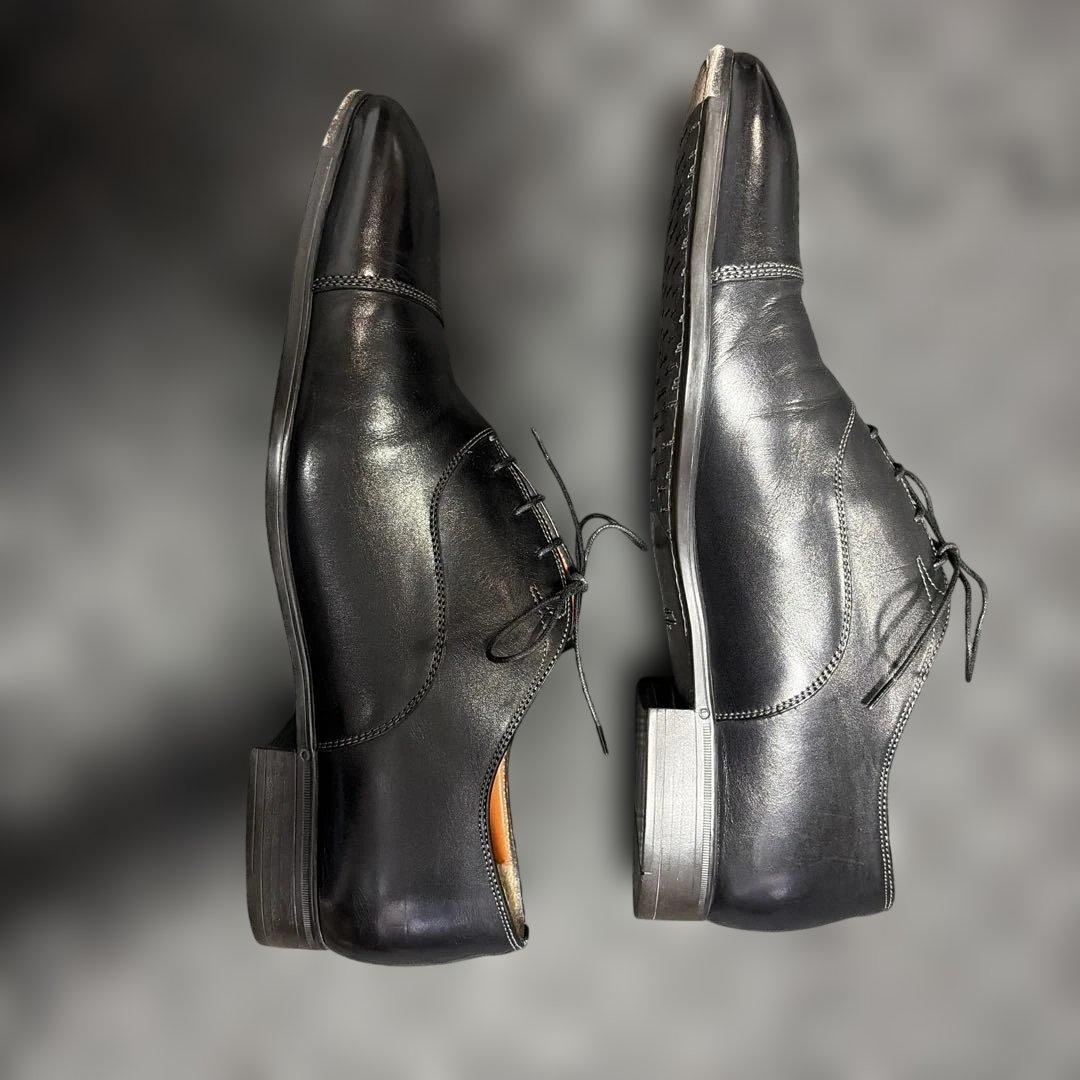 サントーニ　黒レザー ドレスシューズ ビジネスシューズ