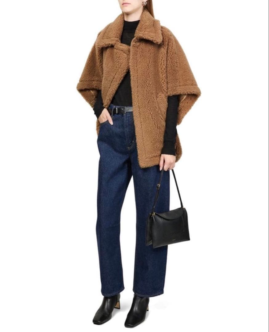 美品　マックスマーラ　MAX MARA　TEBE　テディケープ　F　キャメル