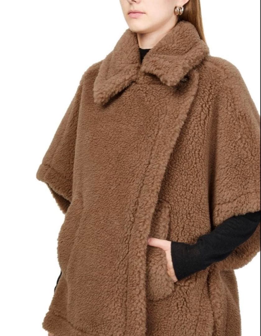 美品　マックスマーラ　MAX MARA　TEBE　テディケープ　F　キャメル