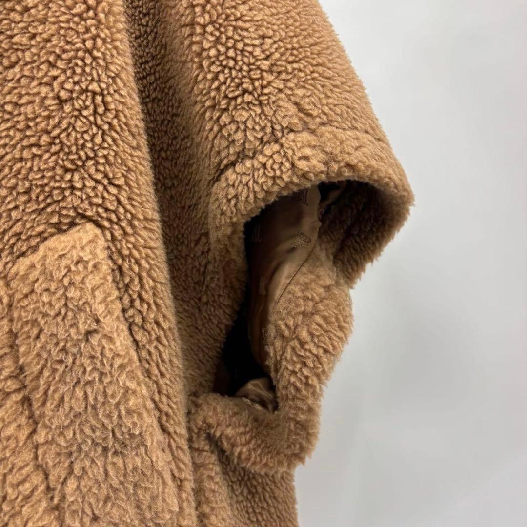 美品　マックスマーラ　MAX MARA　TEBE　テディケープ　F　キャメル