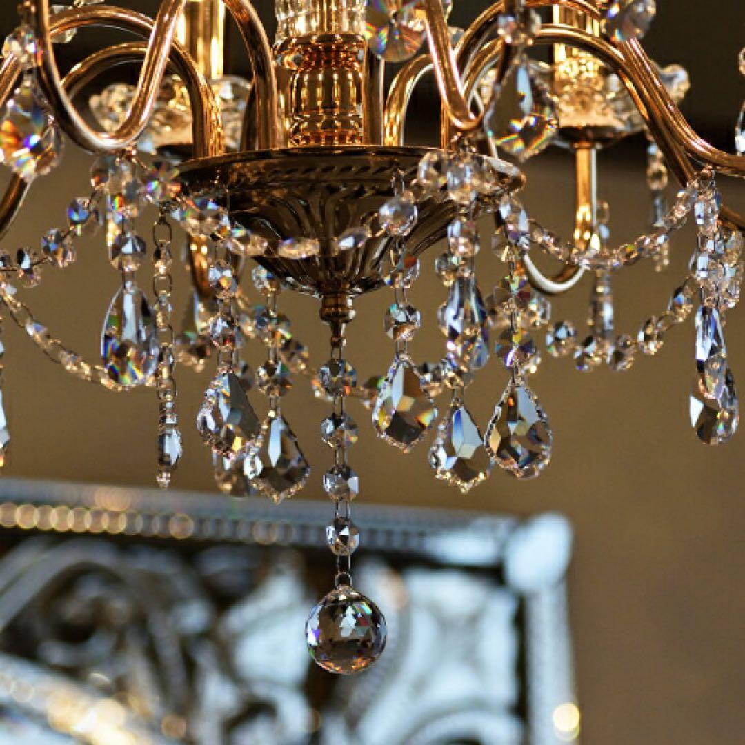 アスフォークリスタル使用 8灯シャンデリアマリーゴールド