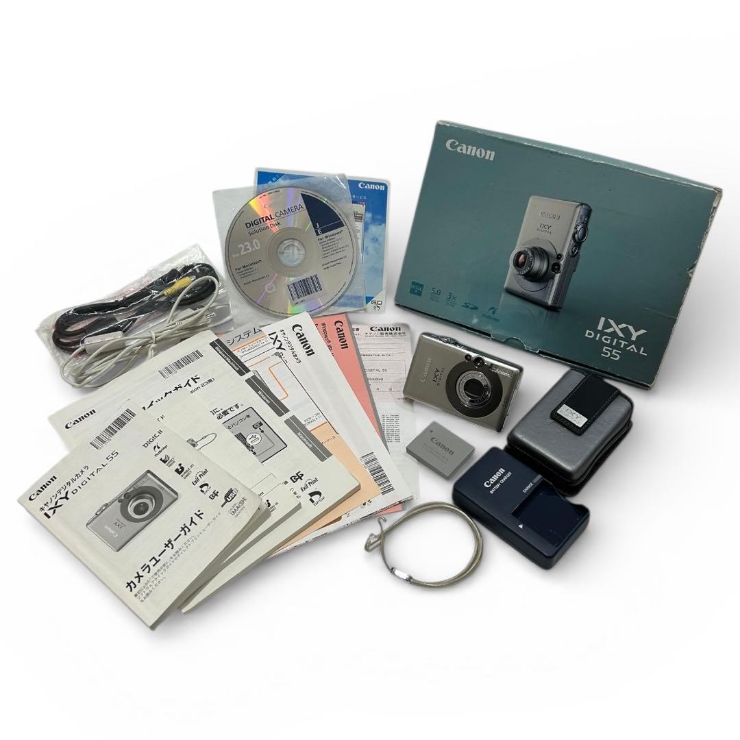 極美品 Canon キヤノン IXY DIGITAL 55 シルバー デジカメ