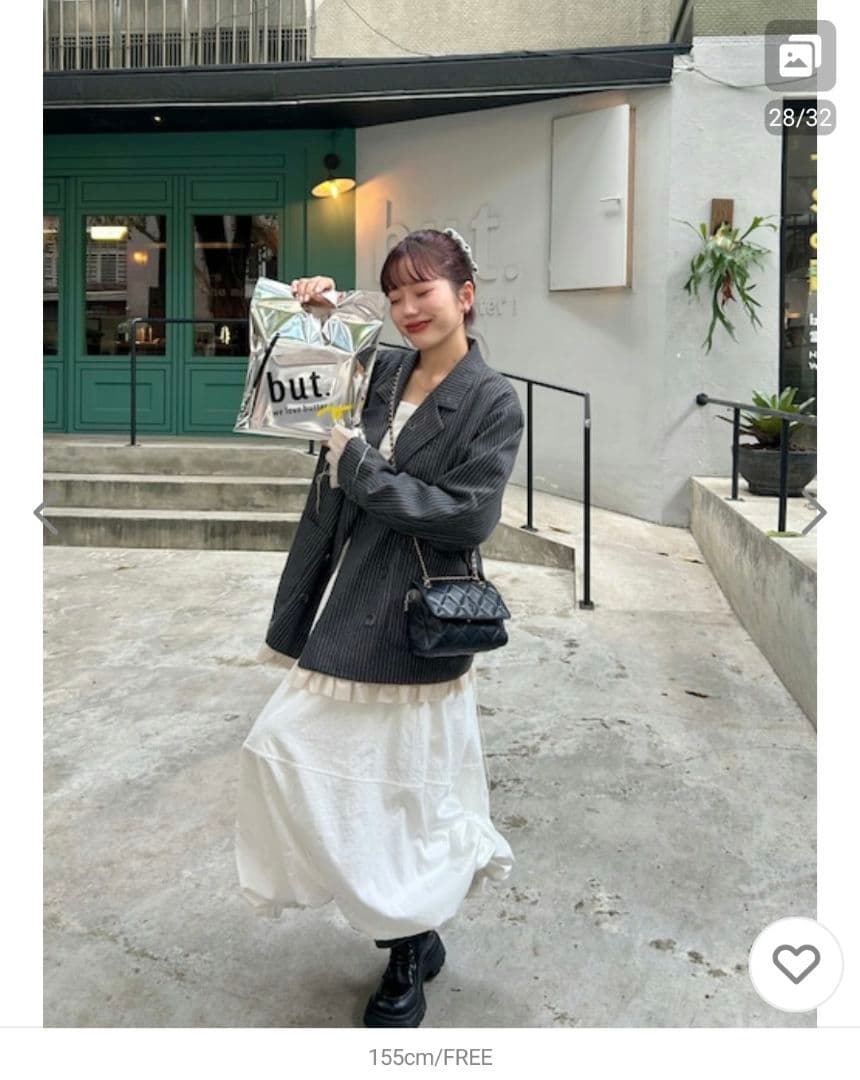 loin nuit　フリルレイヤードデザインジャケット　ネイビー