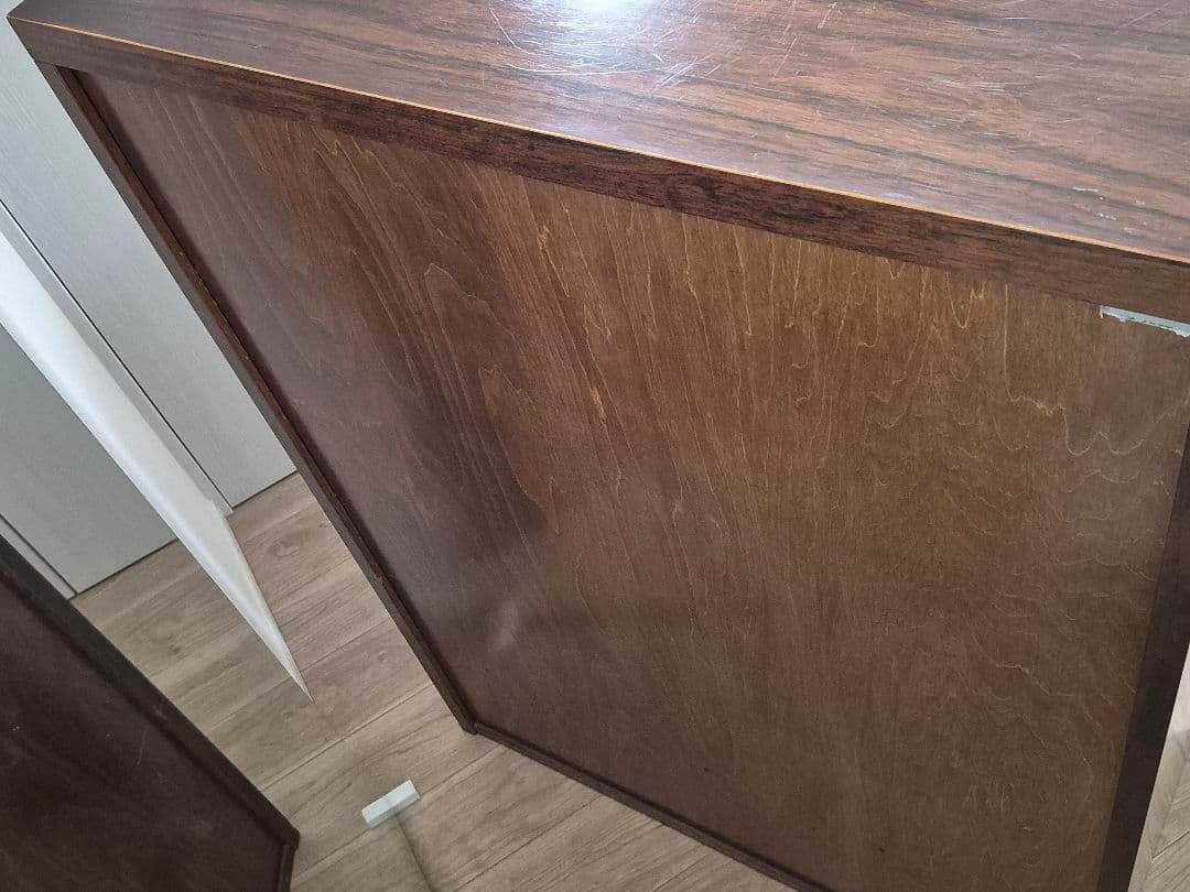 カリモク アンティーク コロニアルサイドボード ガラス扉 2引き出し付き