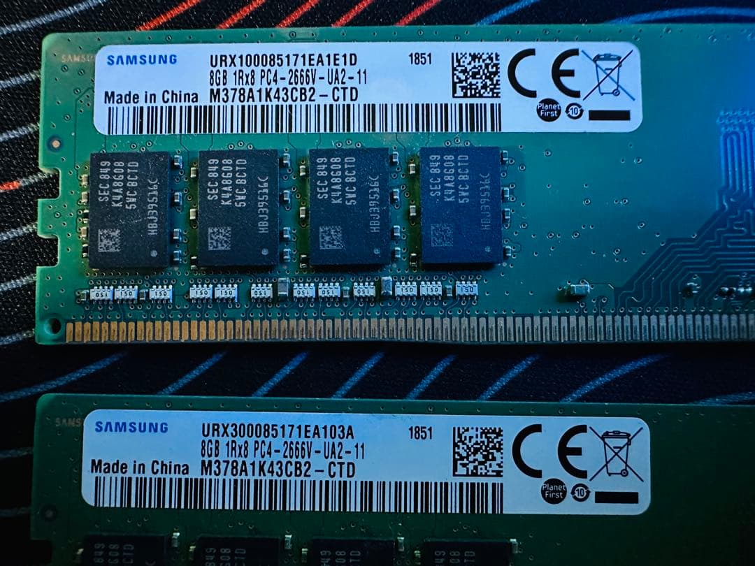 Samsung DDR4 8GB×2枚(16GB) PCメモリ