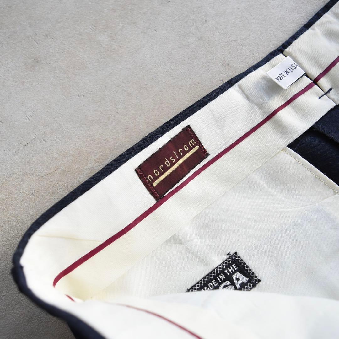 70s80s ノードストローム ウール ツータックスラックスネイビーW31L30