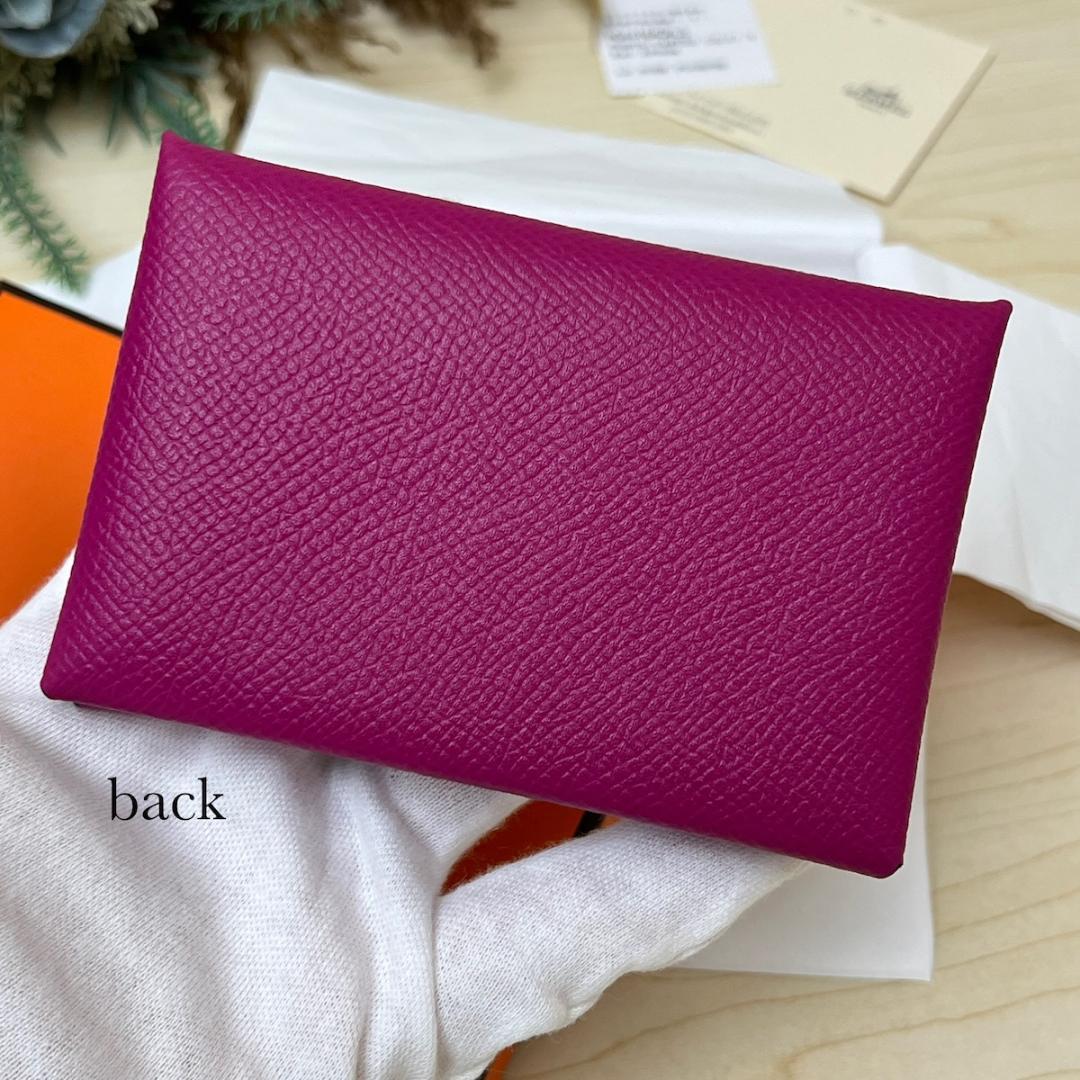 極美品 エルメス カルヴィ ローズパープル 名刺入れ ケース 箱付き