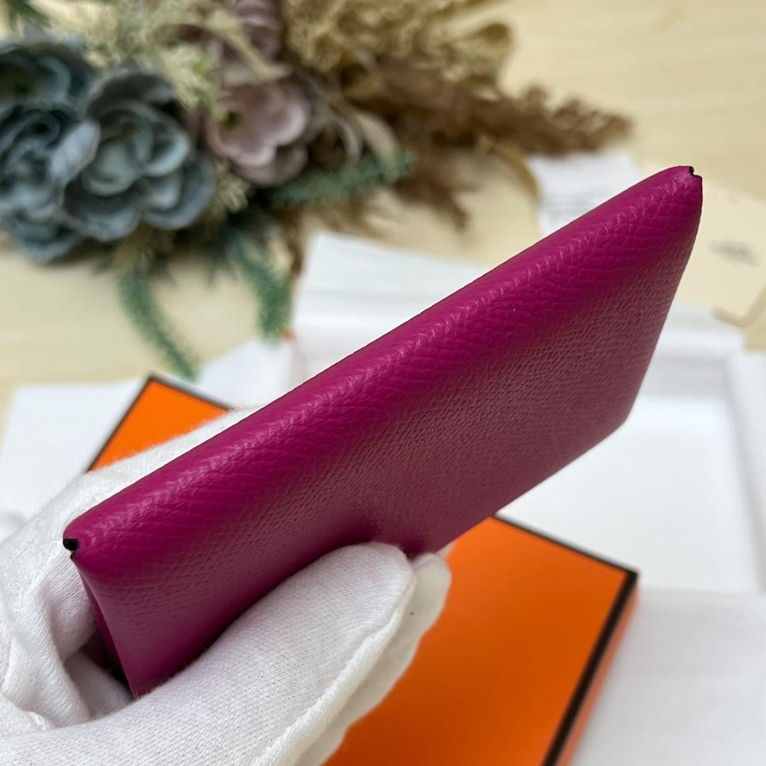 極美品 エルメス カルヴィ ローズパープル 名刺入れ ケース 箱付き