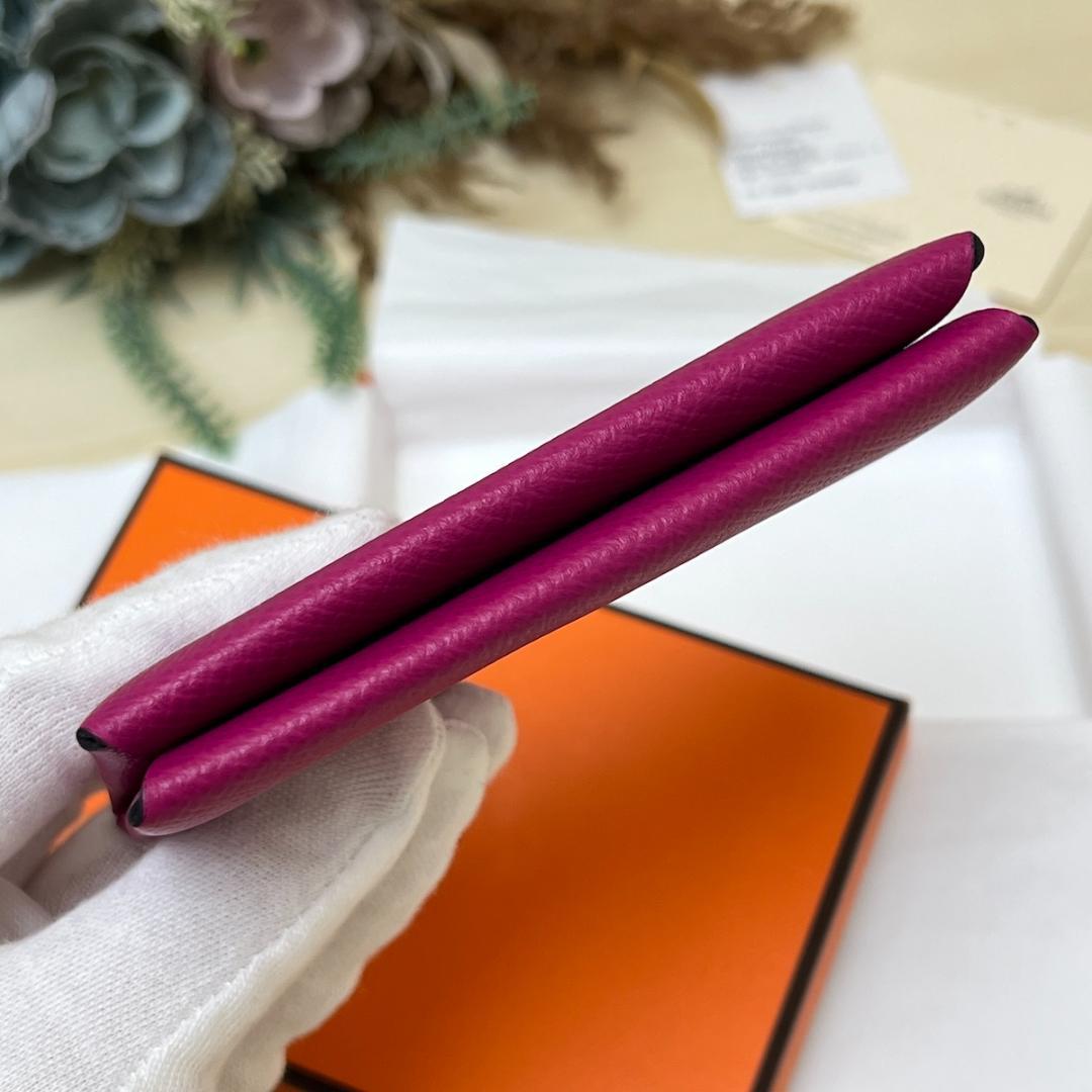 極美品 エルメス カルヴィ ローズパープル 名刺入れ ケース 箱付き