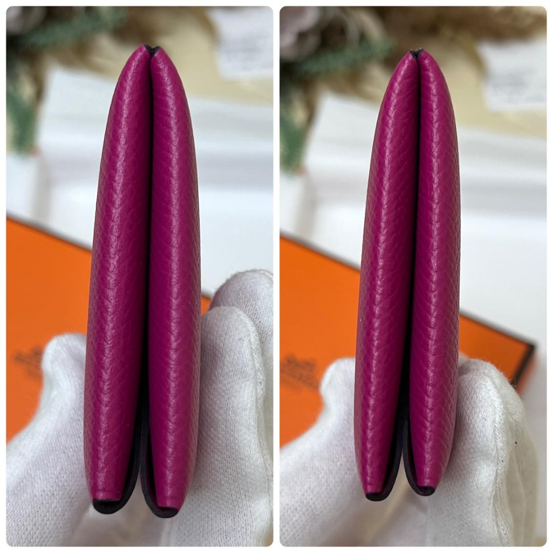 極美品 エルメス カルヴィ ローズパープル 名刺入れ ケース 箱付き