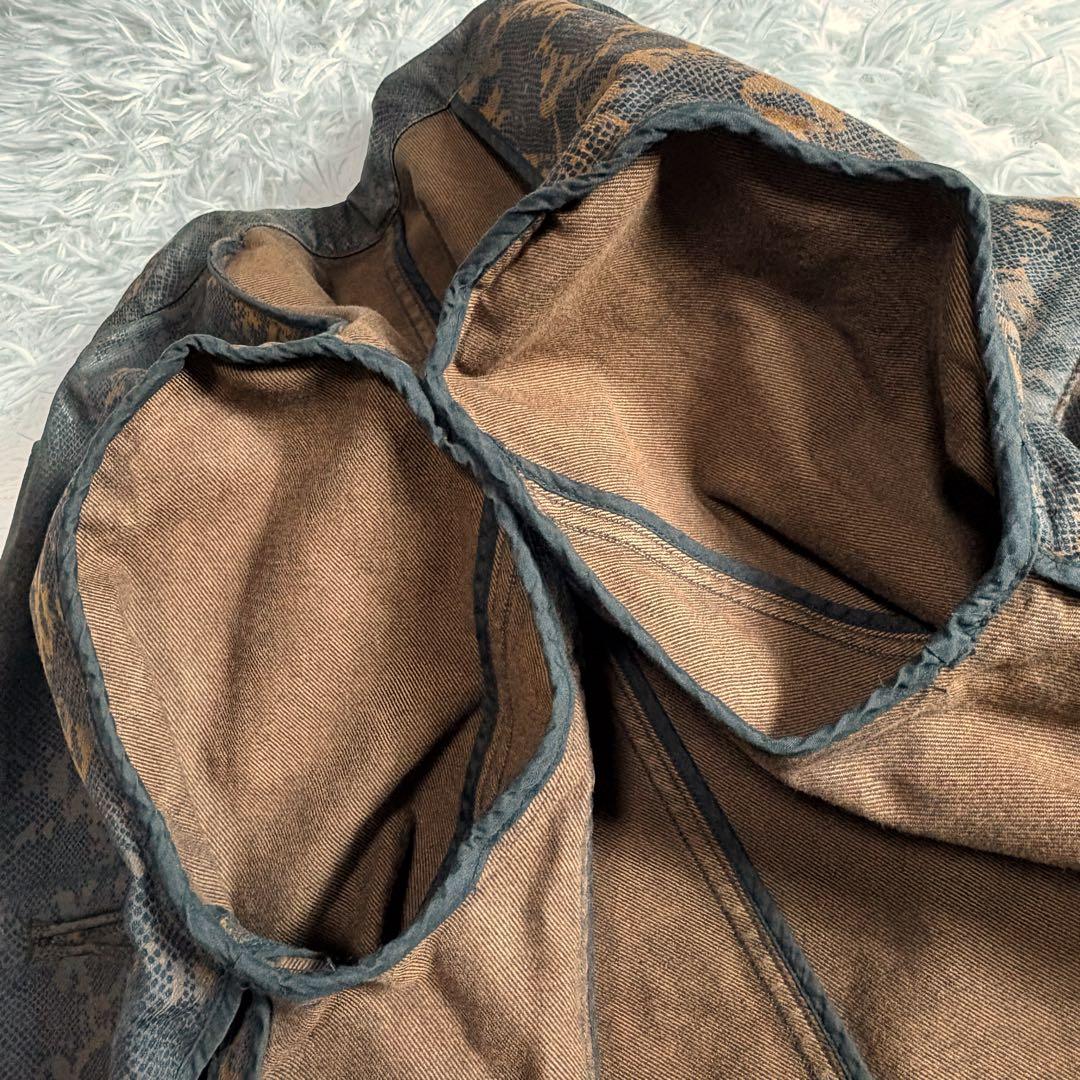 希少 5351 プールオム テーラードジャケット パイソン柄 黒×茶 サイズ3