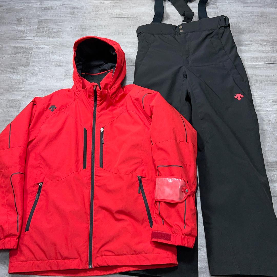 美品 DESCENTE デサント スキーウェア メンズO 近年モデル 赤×黒