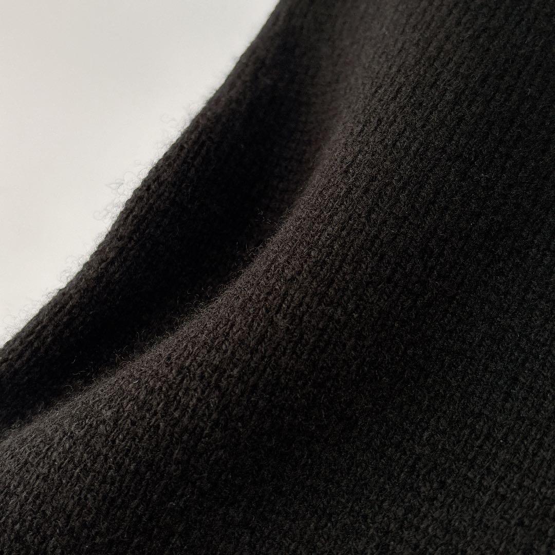 美品⁑ドゥロワー　9Gウールカシミヤ ミラノ編み Vネックニットジレ　ネイビー