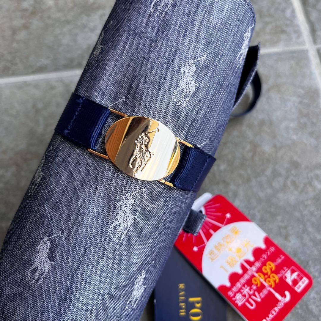 新品タグ付き✨ポロラルフローレン　晴雨兼用折りたたみ傘　遮熱効果　1級遮光　UV