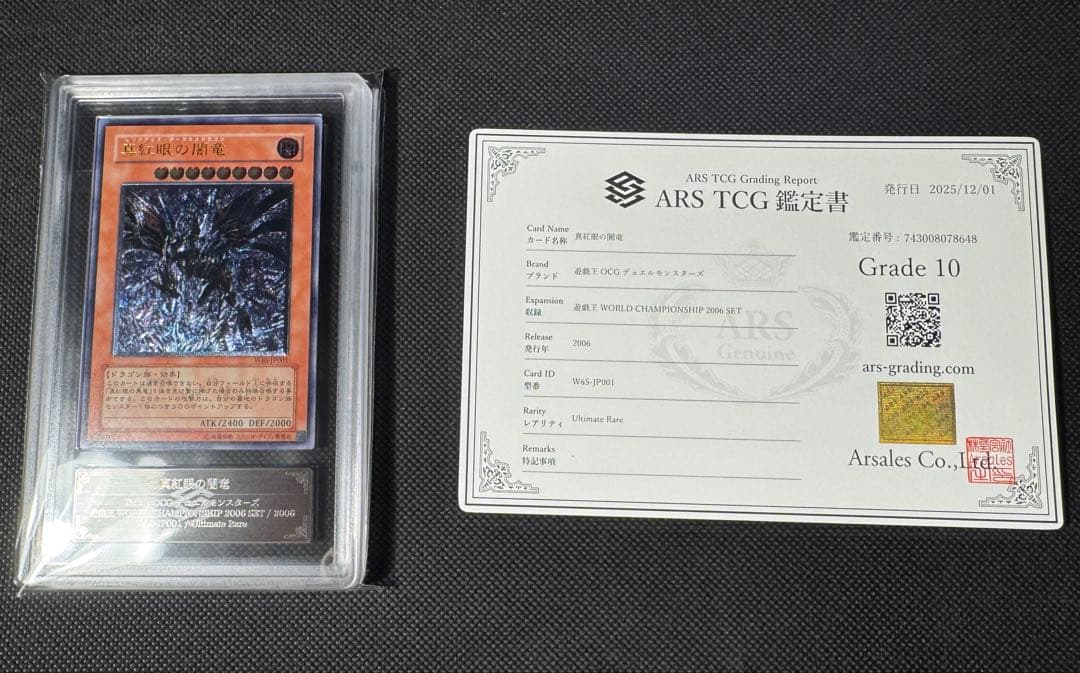 【最安値】【ARS10】真紅眼の闇竜　レリーフ　鑑定書付き