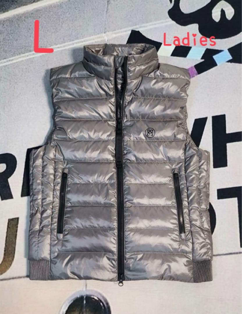 ジーフォア ゴルフ G/FORE Lサイズ レディース ダウンベスト グレー