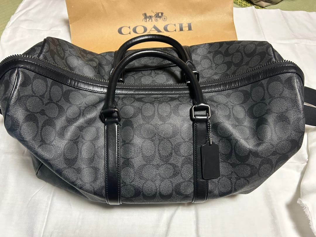 COACH ボストンバッグ ブラック キャンバス