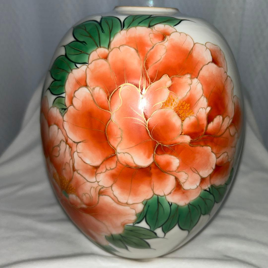 ★ haru★陶葊　花瓶　牡丹　陶あん