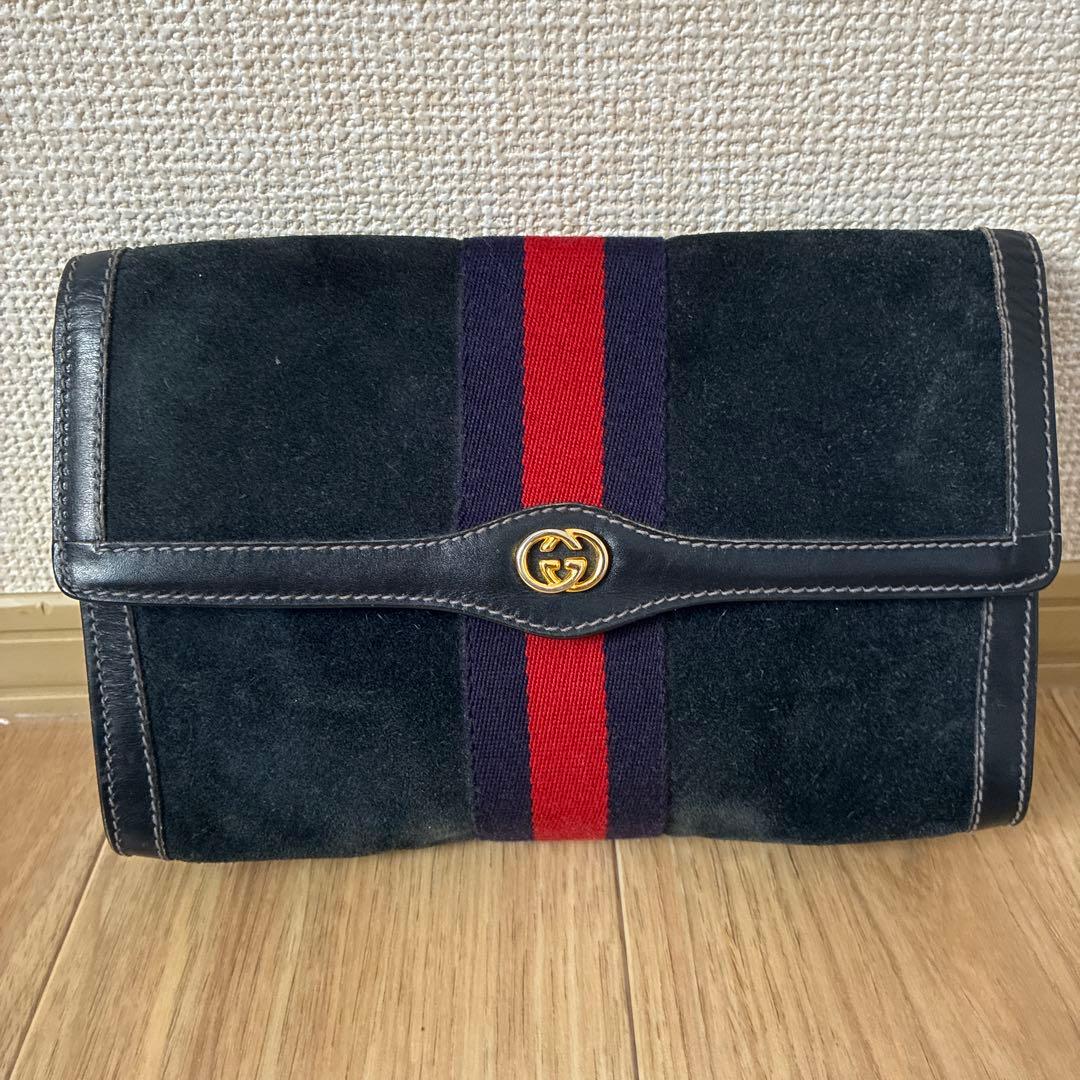 GUCCI スエードクラッチバッグ　オールドグッチ