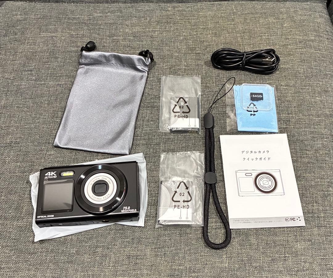 デジタルカメラ4K スマホに送れる デュアルスクリーン WIFI転送機能