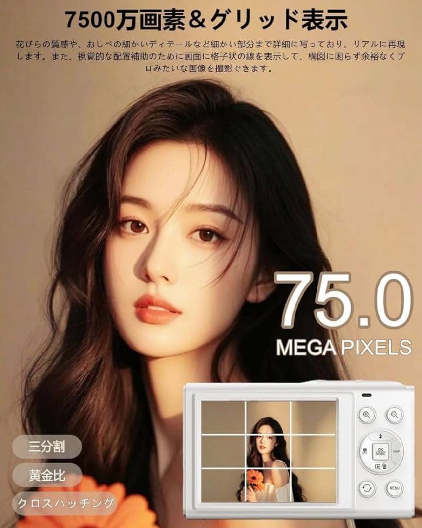 デジタルカメラ4K スマホに送れる デュアルスクリーン WIFI転送機能